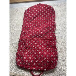 Vera Bradley Garment Bag Red Paisley Pockets Zipper Large Great Condition